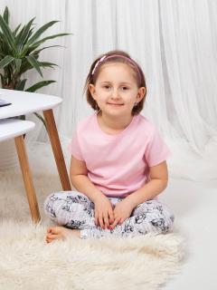 Dětské tričko s krátkým rukávem - světle růžové Velikost: 5 - 6 let