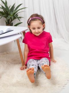 Dětské tričko s krátkým rukávem - sytě růžové Velikost: 3 - 4 roky