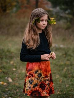Dívčí áčková sukně - Večerní slunečnice