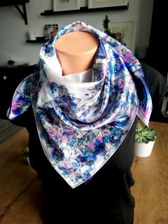 KSD-art saténový šátek modrý Velikost: 53 x 53 cm