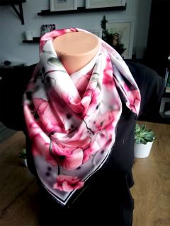 KSD-art saténový šátek růžový Velikost: 53 x 53 cm