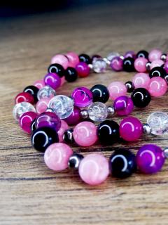 KSD-art šperky náramky z minerálů růžový