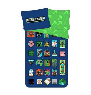 JERRY FABRICS Povlečení Minecraft Badges  Bavlna, 140/200, 70/90 cm