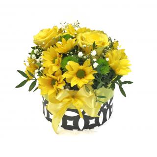 Flowerbox Yellow Velikost pugetu: Malý (na obrázku)