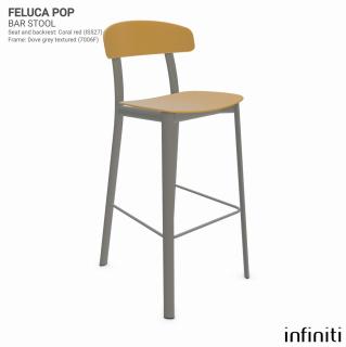 Barová židle Feluca Pop Barva kovové konstrukce: Dove grey fine textured 7006F, Barva sedáku a opěradla z recyklovaného plastu: Ochre yellow IS529