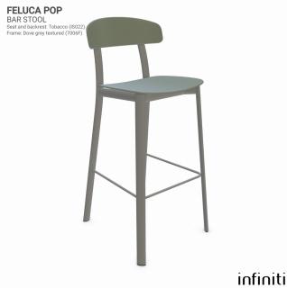 Barová židle Feluca Pop Barva kovové konstrukce: Dove grey fine textured 7006F, Barva sedáku a opěradla z recyklovaného plastu: Reed green IR6013