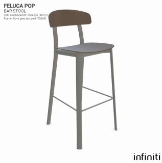 Barová židle Feluca Pop Barva kovové konstrukce: Dove grey fine textured 7006F, Barva sedáku a opěradla z recyklovaného plastu: Tobacco IS022