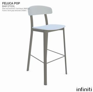 Barová židle Feluca Pop Barva kovové konstrukce: Dove grey fine textured 7006F, Barva sedáku a opěradla z recyklovaného plastu: white IS020