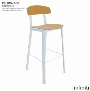 Barová židle Feluca Pop Barva kovové konstrukce: Embossed white 20, Barva sedáku a opěradla z recyklovaného plastu: Ochre yellow IS529