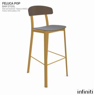 Barová židle Feluca Pop Barva kovové konstrukce: Ochre yellow 79, Barva sedáku a opěradla z recyklovaného plastu: Tobacco IS022