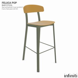 Barová židle Feluca Pop Barva kovové konstrukce: Reed green 6013F, Barva sedáku a opěradla z recyklovaného plastu: Ochre yellow IS529