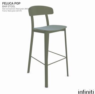 Barová židle Feluca Pop Barva kovové konstrukce: Reed green 6013F, Barva sedáku a opěradla z recyklovaného plastu: Reed green IR6013