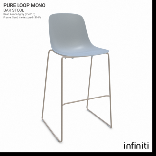 Barová židle Pure Loop Mono Barva kovové konstrukce: Sand 514F, Barva sedáku a opěradla z recyklovaného plastu: Almond grey IP421C