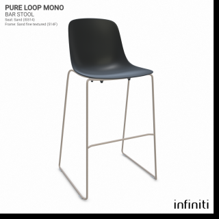 Barová židle Pure Loop Mono Barva kovové konstrukce: Sand 514F, Barva sedáku a opěradla z recyklovaného plastu: Coal black IR8022