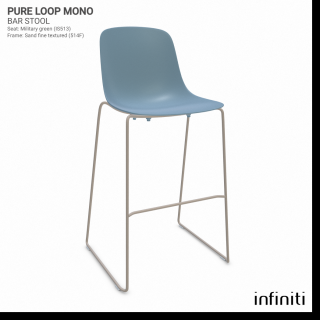 Barová židle Pure Loop Mono Barva kovové konstrukce: Sand 514F, Barva sedáku a opěradla z recyklovaného plastu: Powder blue IS503