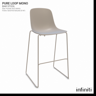Barová židle Pure Loop Mono Barva kovové konstrukce: Sand 514F, Barva sedáku a opěradla z recyklovaného plastu: Sand IS514