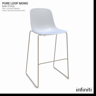 Barová židle Pure Loop Mono Barva kovové konstrukce: Sand 514F, Barva sedáku a opěradla z recyklovaného plastu: white IS020