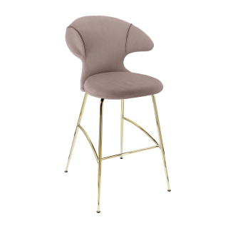 Barová židle Time Flies Barva nohou:: bronz, barva potahu:: růžová