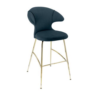 Barová židle Time Flies Barva nohou:: bronz, barva potahu:: tmavě modrá