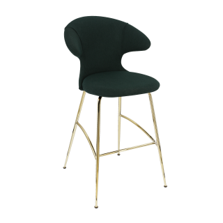Barová židle Time Flies Barva nohou:: bronz, barva potahu:: tmavě zelená