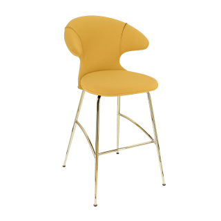 Barová židle Time Flies Barva nohou:: bronz, barva potahu:: žlutá