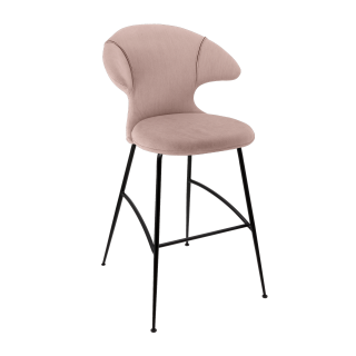 Barová židle Time Flies Barva nohou:: černá, barva potahu:: světle růžová