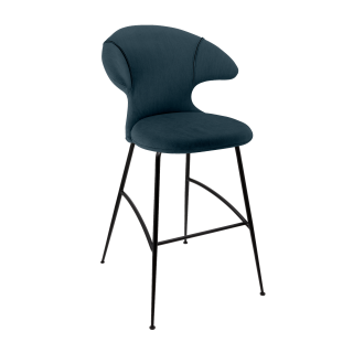 Barová židle Time Flies Barva nohou:: černá, barva potahu:: tmavě modrá