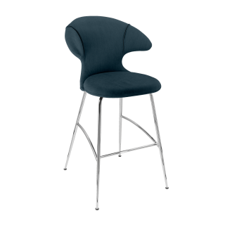 Barová židle Time Flies Barva nohou:: chromová, barva potahu:: tmavě modrá