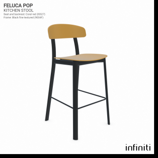 Kuchyňská židle Feluca Pop Barva kovové konstrukce: Black ﬁne textured 9004F, Barva sedáku a opěradla z recyklovaného plastu: Ochre yellow IS529