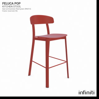 Kuchyňská židle Feluca Pop Barva kovové konstrukce: Coral red 78, Barva sedáku a opěradla z recyklovaného plastu: Coral red IS527