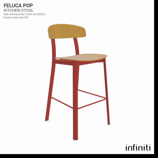 Kuchyňská židle Feluca Pop Barva kovové konstrukce: Coral red 78, Barva sedáku a opěradla z recyklovaného plastu: Ochre yellow IS529
