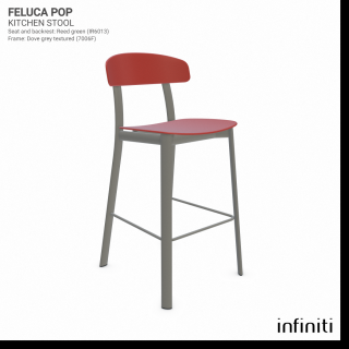 Kuchyňská židle Feluca Pop Barva kovové konstrukce: Dove grey fine textured 7006F, Barva sedáku a opěradla z recyklovaného plastu: Coral red IS527