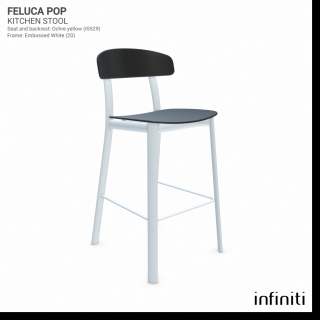Kuchyňská židle Feluca Pop Barva kovové konstrukce: Embossed white 20, Barva sedáku a opěradla z recyklovaného plastu: Coal black IR8022