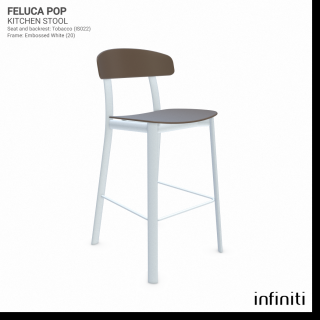 Kuchyňská židle Feluca Pop Barva kovové konstrukce: Embossed white 20, Barva sedáku a opěradla z recyklovaného plastu: Tobacco IS022