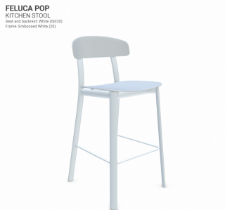 Kuchyňská židle Feluca Pop Barva kovové konstrukce: Embossed white 20, Barva sedáku a opěradla z recyklovaného plastu: white IS020
