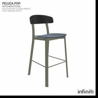 Kuchyňská židle Feluca Pop Barva kovové konstrukce: Reed green 6013F, Barva sedáku a opěradla z recyklovaného plastu: Coal black IR8022
