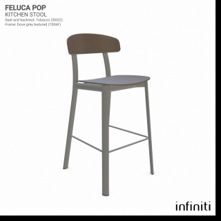 Kuchyňská židle Feluca Pop Barva kovové konstrukce: Reed green 6013F, Barva sedáku a opěradla z recyklovaného plastu: Tobacco IS022
