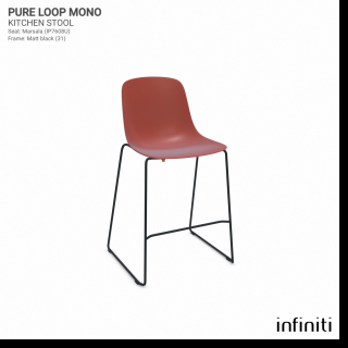 Kuchyňská židle Pure Loop Mono Barva kovové konstrukce: Matt black 31, Barva sedáku a opěradla z recyklovaného plastu: Marsala IP7608U