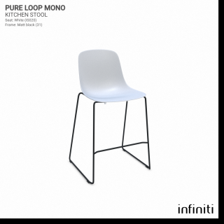 Kuchyňská židle Pure Loop Mono Barva kovové konstrukce: Matt black 31, Barva sedáku a opěradla z recyklovaného plastu: white IS020
