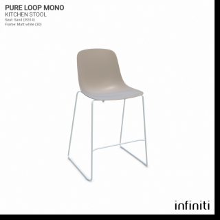 Kuchyňská židle Pure Loop Mono Barva kovové konstrukce: Matt white 30, Barva sedáku a opěradla z recyklovaného plastu: Sand IS514