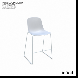 Kuchyňská židle Pure Loop Mono Barva kovové konstrukce: Matt white 30, Barva sedáku a opěradla z recyklovaného plastu: white IS020