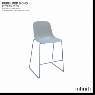 Kuchyňská židle Pure Loop Mono Barva kovové konstrukce: Powder blue fine textured 503F, Barva sedáku a opěradla z recyklovaného plastu: Almond grey…
