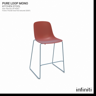 Kuchyňská židle Pure Loop Mono Barva kovové konstrukce: Powder blue fine textured 503F, Barva sedáku a opěradla z recyklovaného plastu: Marsala…