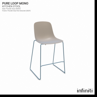 Kuchyňská židle Pure Loop Mono Barva kovové konstrukce: Powder blue fine textured 503F, Barva sedáku a opěradla z recyklovaného plastu: Sand IS514