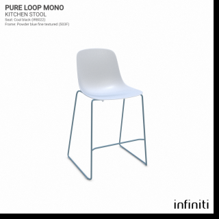 Kuchyňská židle Pure Loop Mono Barva kovové konstrukce: Powder blue fine textured 503F, Barva sedáku a opěradla z recyklovaného plastu: white IS020