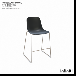 Kuchyňská židle Pure Loop Mono Barva kovové konstrukce: Sand 514F, Barva sedáku a opěradla z recyklovaného plastu: Coal black IR8022