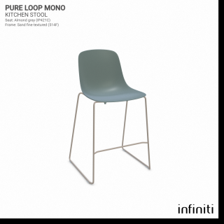 Kuchyňská židle Pure Loop Mono Barva kovové konstrukce: Sand 514F, Barva sedáku a opěradla z recyklovaného plastu: Military green IS513