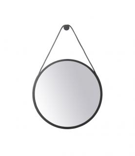 Kulaté zrcadlo Mossø s dubovým rámem Barva dřeva:: černá, Průměr:: 60cm