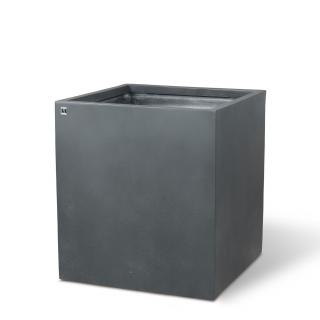 Květináč betonového vzhledu Division Lite Cube Barva:: antracitová, Rozměry:: 50x50x54cm