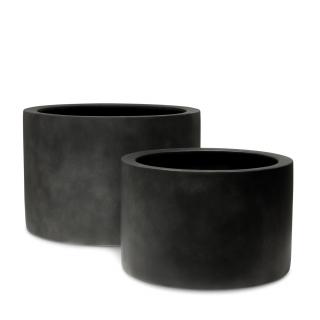 Květináč na podlahu betonového vzhledu Division Lite Cylinder - válec Barva:: černá, Rozměr:: Ø 60cm -  výška 40cm